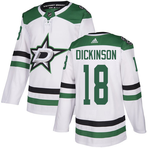 Adidas Dallas Stars 18 Jason Dickinson White Road Authentic Youth Stitched NHL Jersey